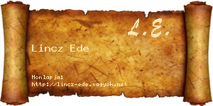 Lincz Ede névjegykártya